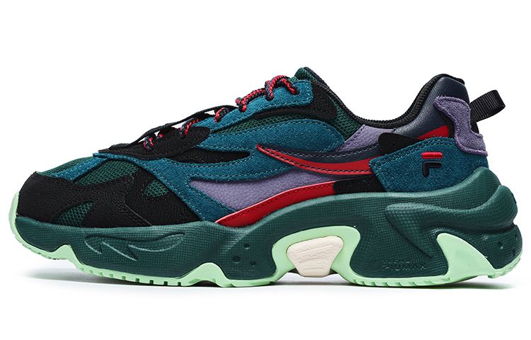 FACETASM x FILA FUSION Low-Top Chunky Sneakers Women's Black Green