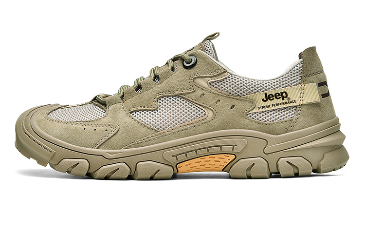 Jeep Cushioning Coverage Wear-Resistant Breathable Slip-Resistant Low-Top Outdoor Shoes Men's Moss Green