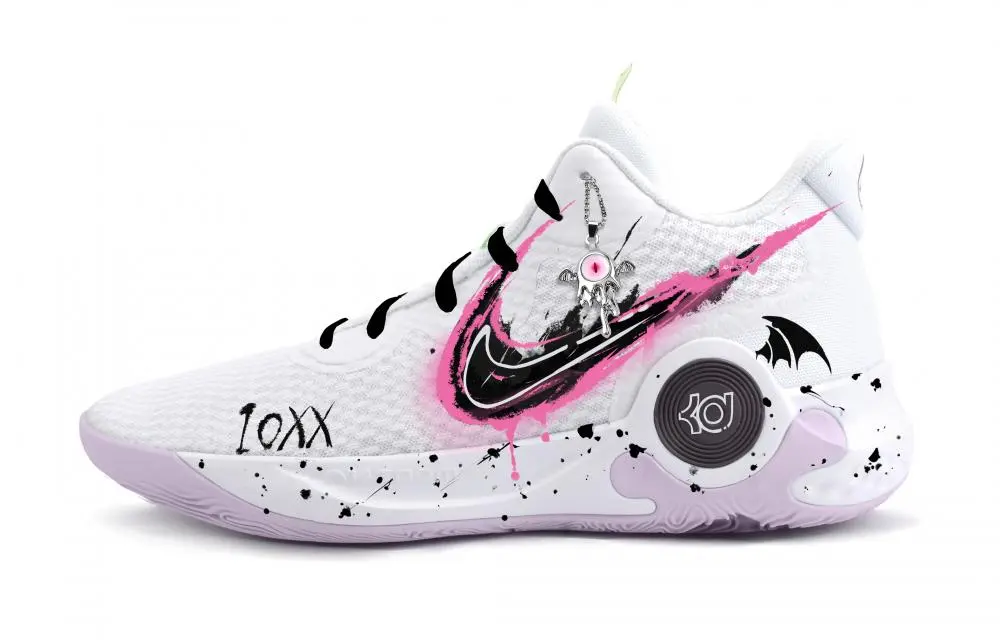 Nike KD Trey 5 IX Demon Mid top Basketball Shoes Unisex Pink White
