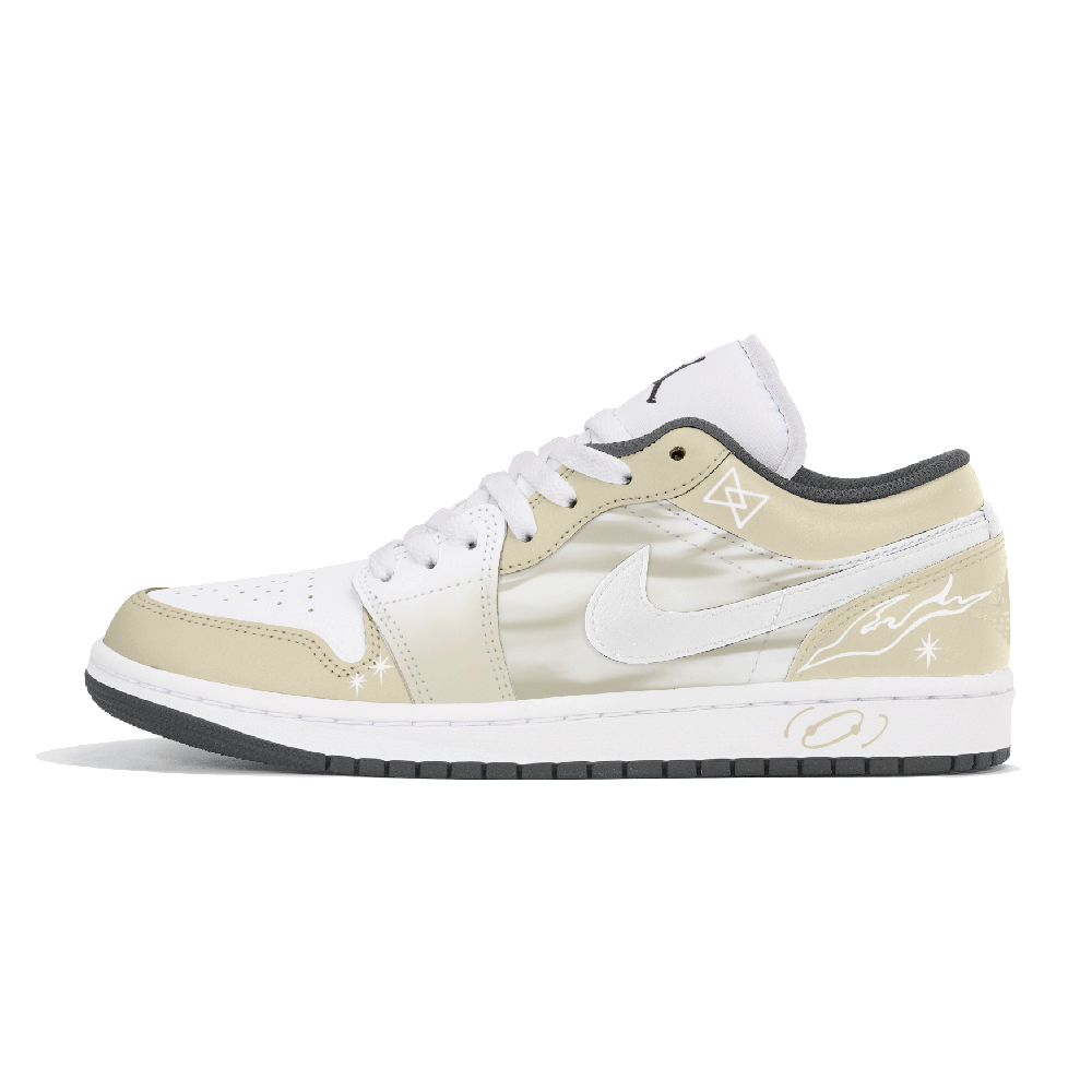 Jordan Air Jordan 1 Abrasion Resistant Low Top Vintage Basketball Shoes Men's Champagne