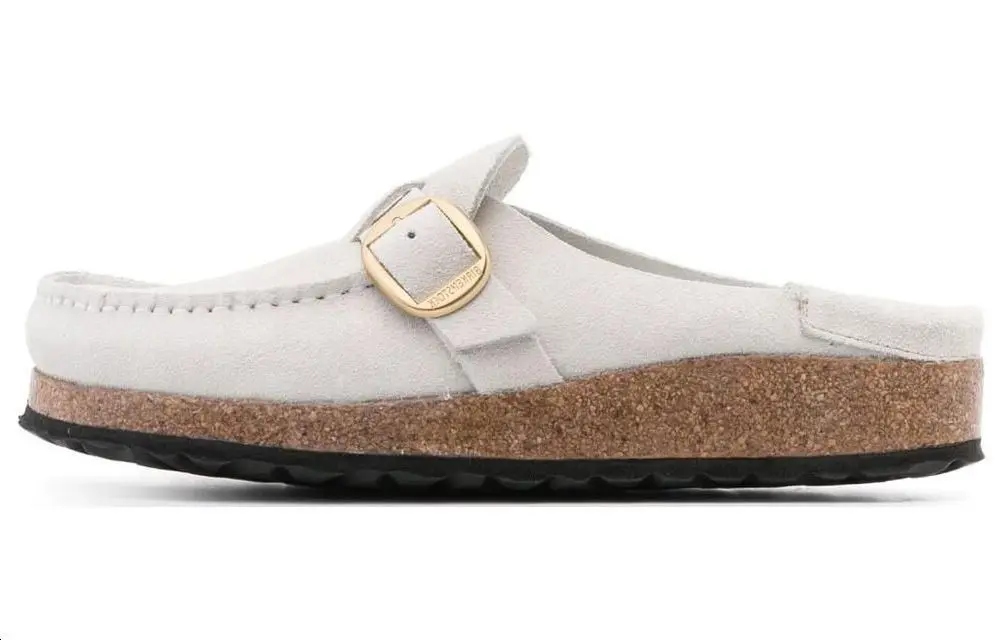 Birkenstock Buckley Suede Leather Embossed Corduroy Narrow Fit 'Antique White' Women's