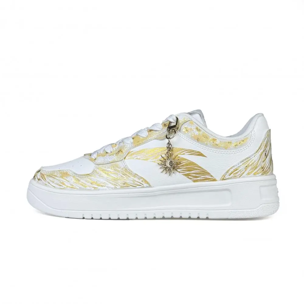 Anta Relaxed Cushioning, Wear Resistant Low top Skateboard Shoes Unisex Gold
