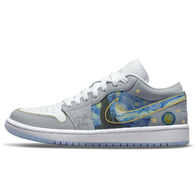 JORDAN Air JORDAN 1 Vintage Basketball Shoes Women's Low Top White/Gray