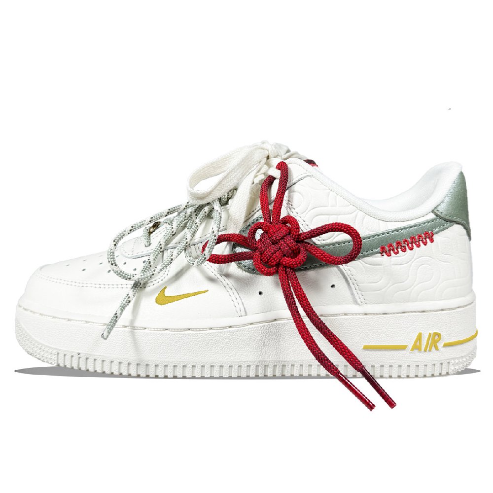 Nike Air Force 1 Anti Slip Wear Resistant Low Top Skateboard Shoes Unisex White Green