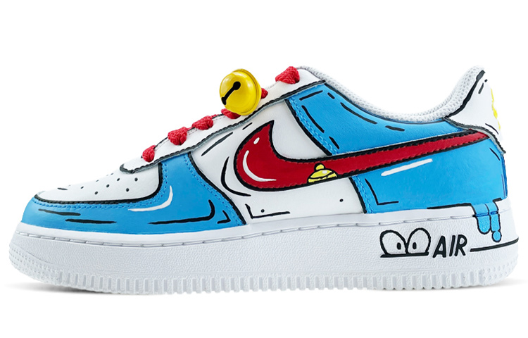 Nike Air Force 1 Low Top Skateboard Shoes Men's Blue Red White