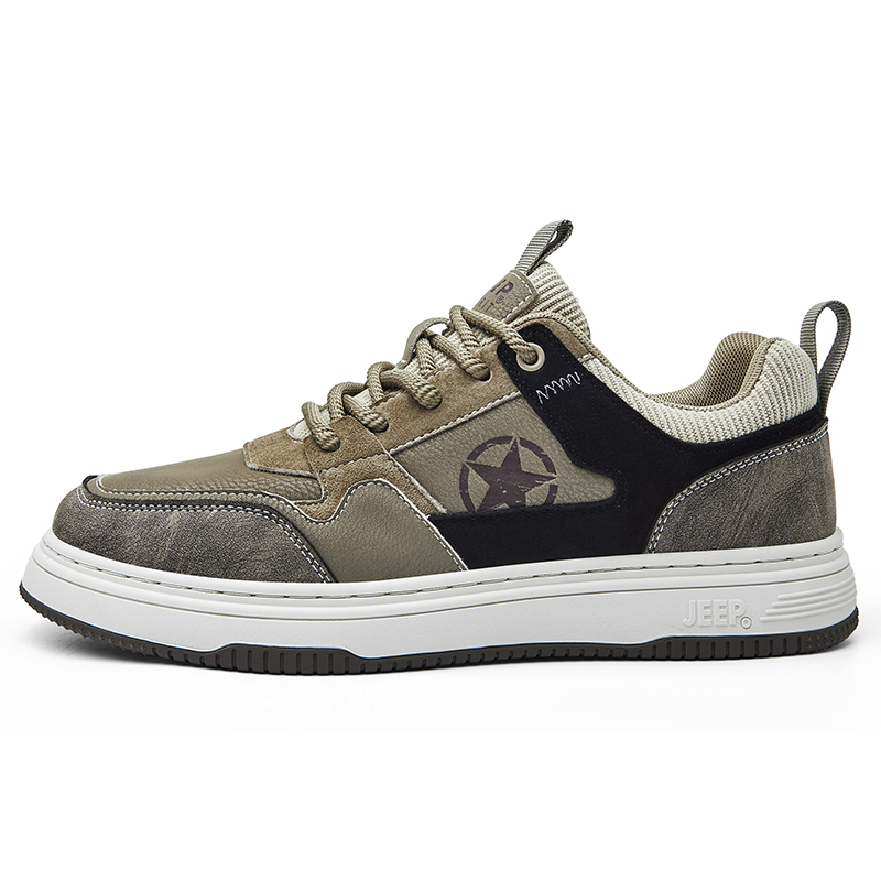 JEEP SPIRIT Vintage Trendy Versatile Fashion Low Top Skateboard Shoes Men's Khaki купить в интернет-магазине Yoocart с быстрой доставкой по России.