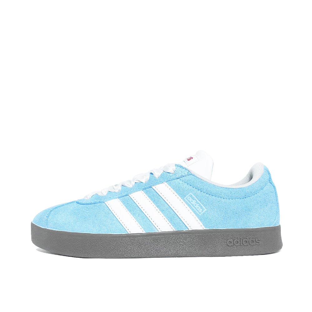 Adidas VL COURT 2.0 Blue Satin Coverage Abrasion Resistant Low Top Skateboard Shoes Unisex Blue White