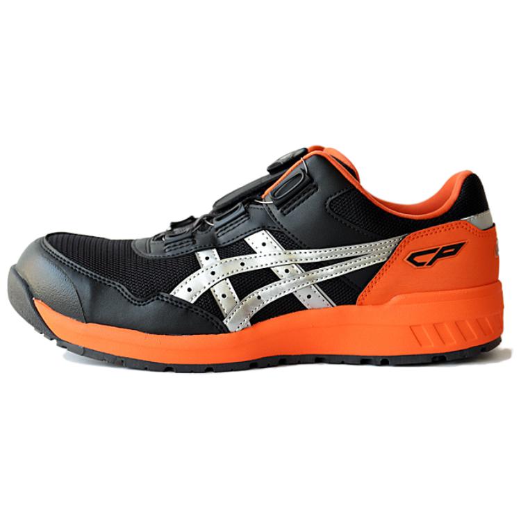 Asics Winjob Anti-Slip Wear-Resistant Breathable Lightweight Low-Top Outdoor Shoes Unisex Black Orange