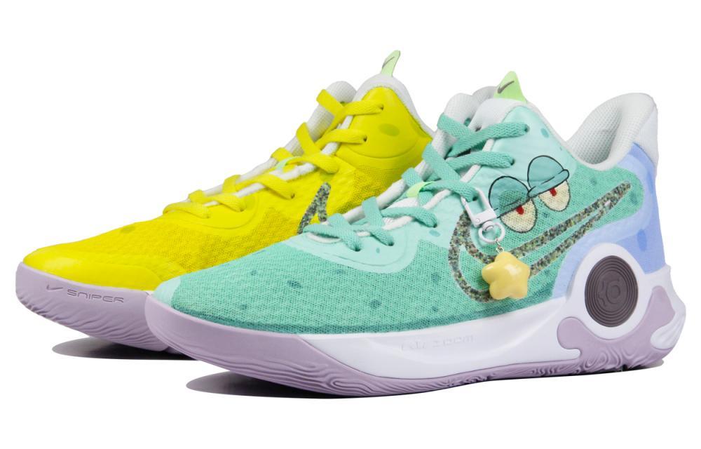 Nike KD Trey 5 IX Cushioned Slip-Resistant Mid-Top Basketball Shoes Unisex White Green Yellow