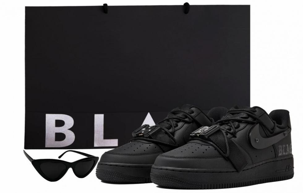 Nike Air Force 1 Low Top Skateboard Shoes Unisex Pure Black