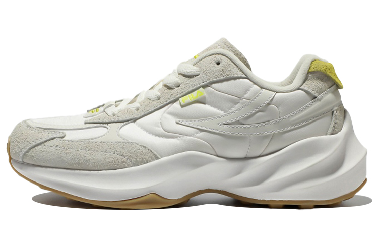 FILA Low Top Running Shoes Unisex White Gray Yellow Korean Style