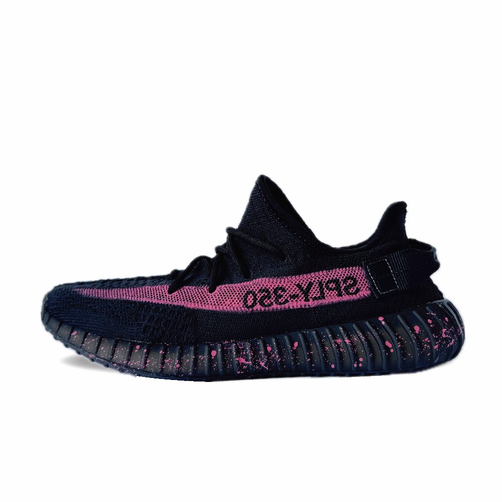 Adidas Originals Yeezy Boost 350 Cushioned Slip-Resistant Low-Top Casual Shoes Unisex Pink Black