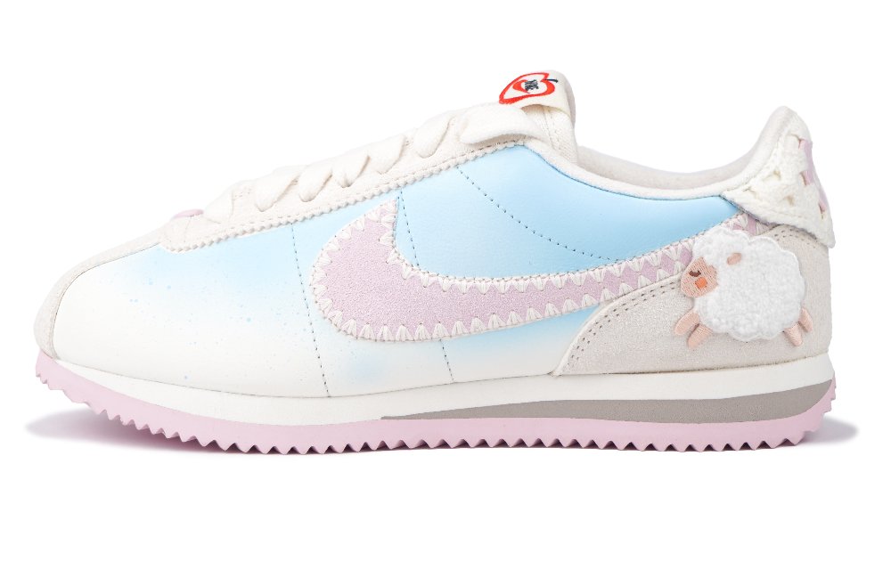 Nike Cortez Abrasion-Resistant Low-Top Running Shoes Women's Blue Pink