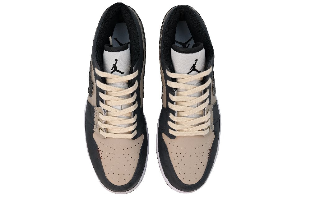 Jordan Air Jordan 1 Cushioned Slip-Resistant Low-Top Vintage Basketball Shoes Men's Brown