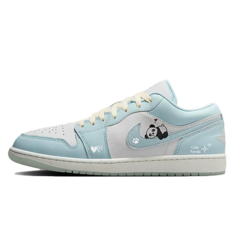 Jordan Air Jordan 1 Abrasion Resistant Low Top Vintage Basketball Shoes Unisex Blue