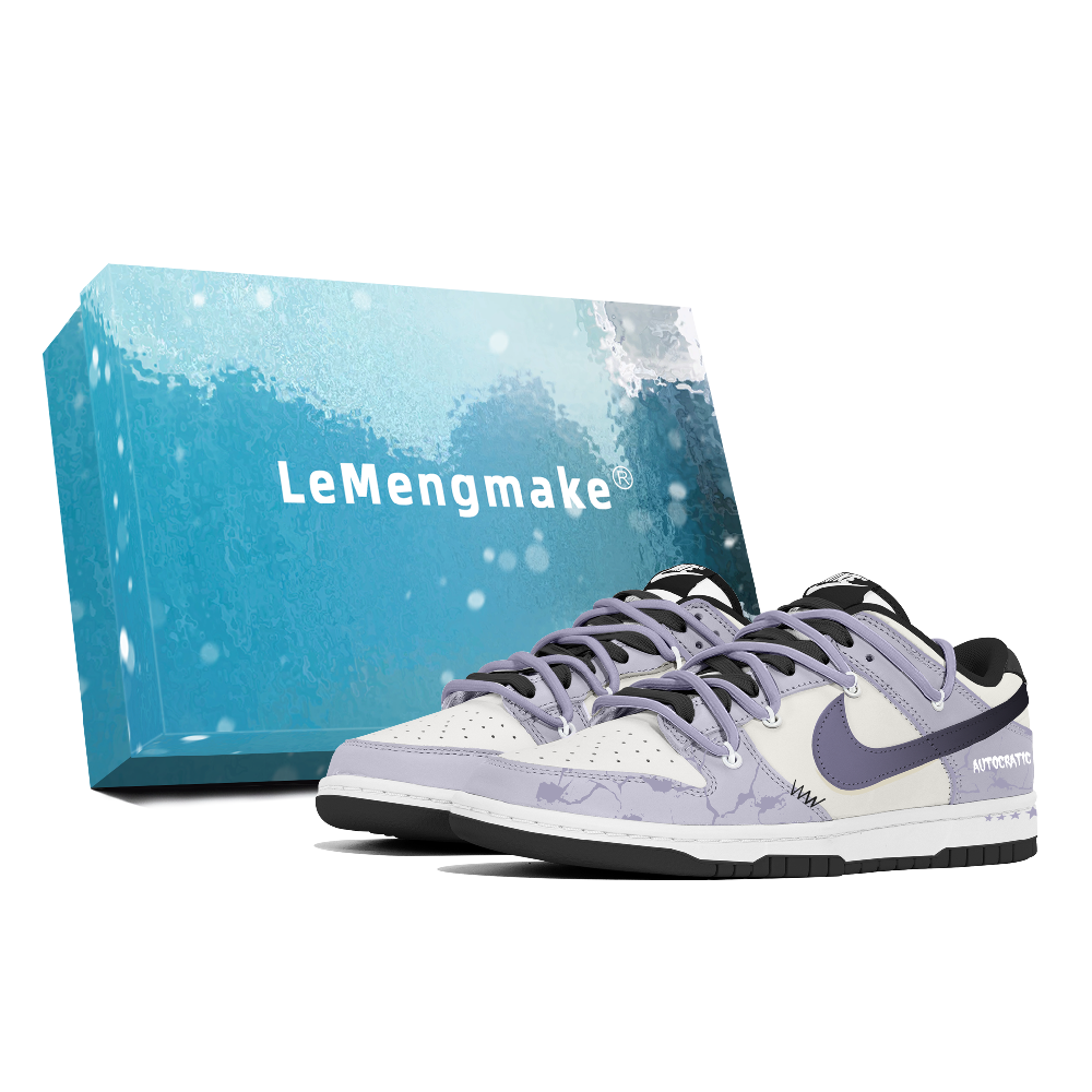 Nike Dunk Abrasion Resistant Low Top Skateboard Shoes Men's Purple