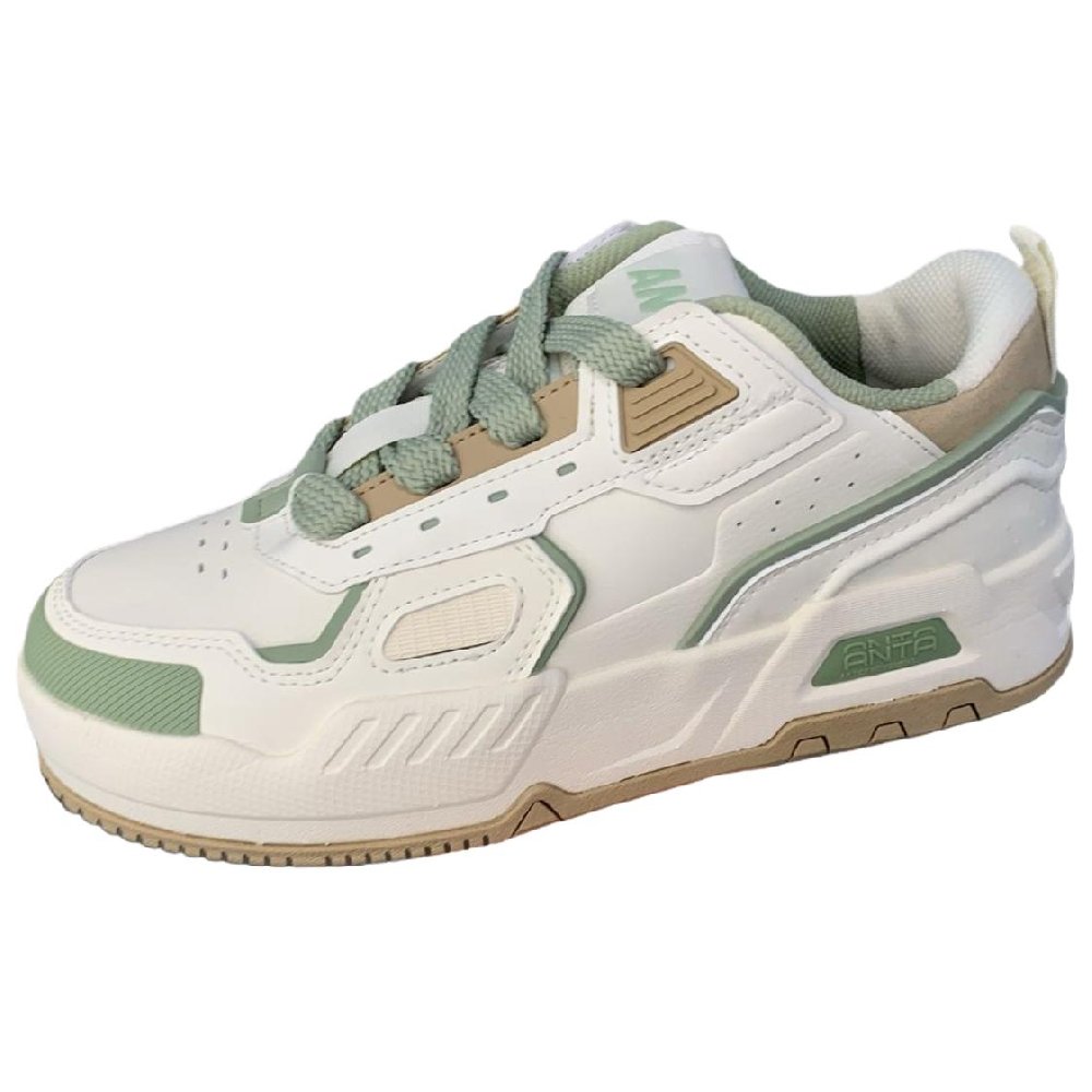Anta Life Collection Abrasion Resistant Height Increasing Low Top Skateboard Shoes Women's White Green