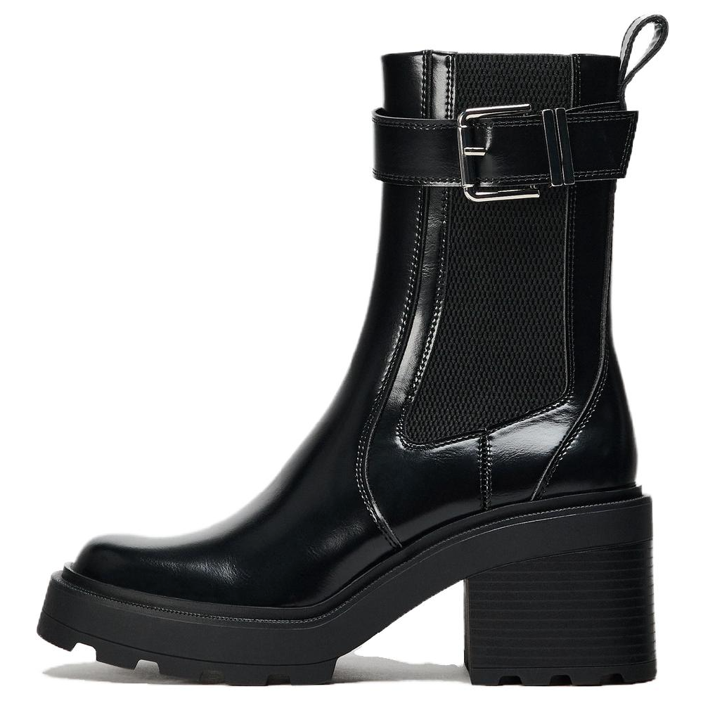 ZARA Short Chelsea Boots 7.5cm Women's Black