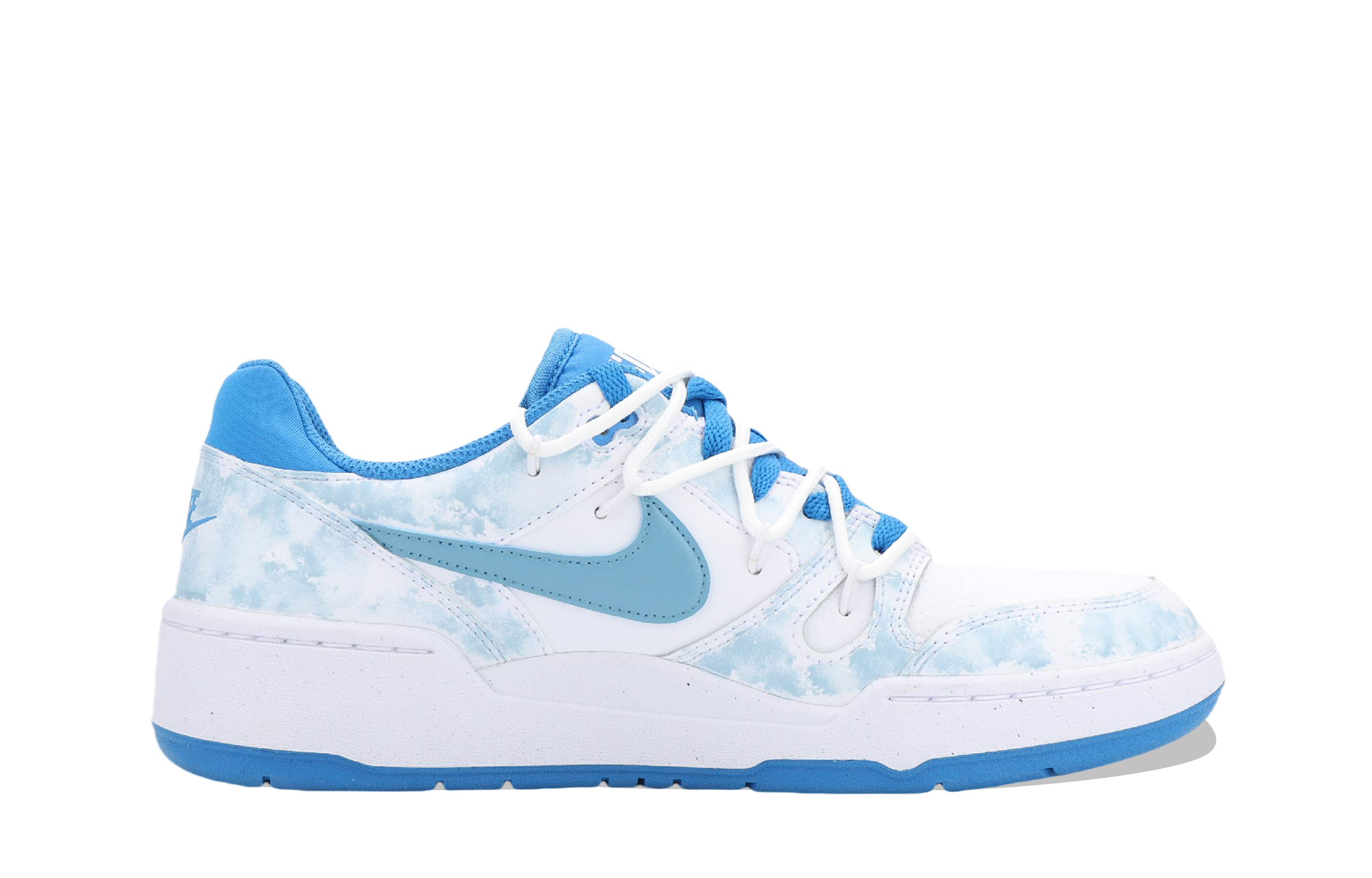 Nike Full Force Zhuo Jian Xue Slip Resistant Abrasion Resistant Low top Skateboard Shoes Unisex White Blue