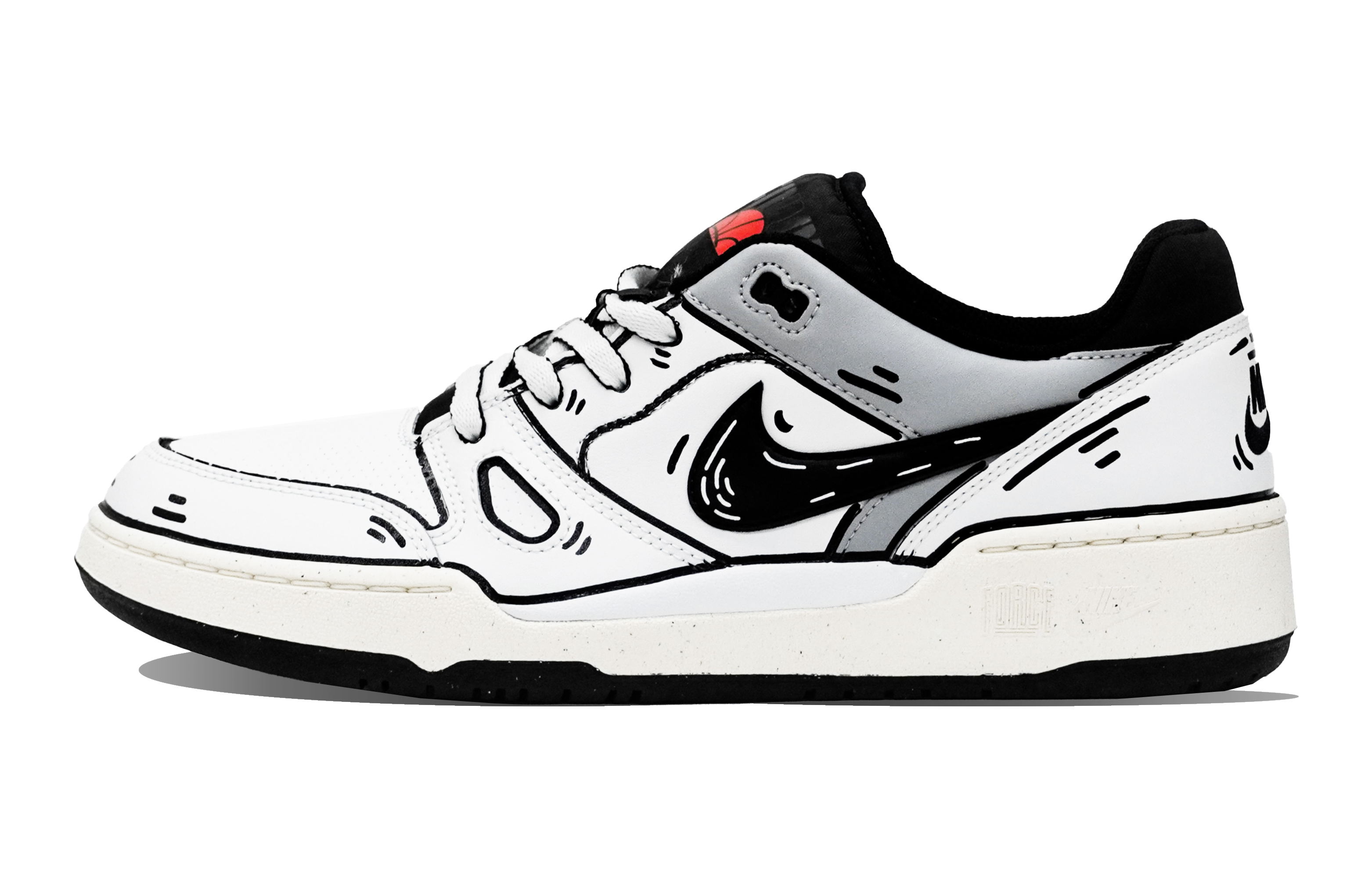 Nike Full Force Low top Skateboard Shoes Men's Black White