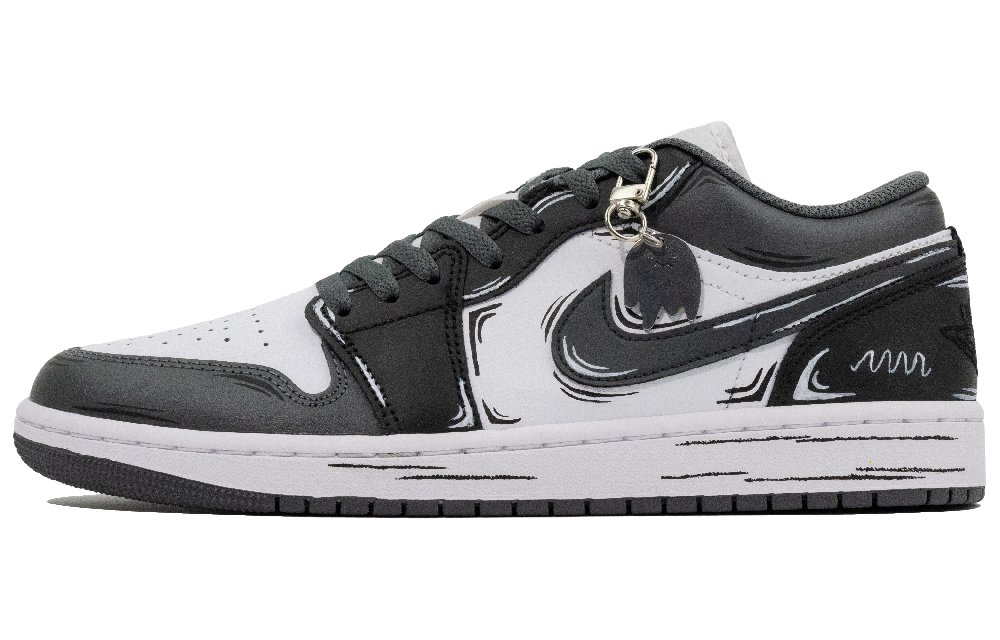 Jordan Air Jordan 1 Third Phenomenon Abrasion Resistant Low Top Vintage Basketball Shoes Unisex Dark Gray