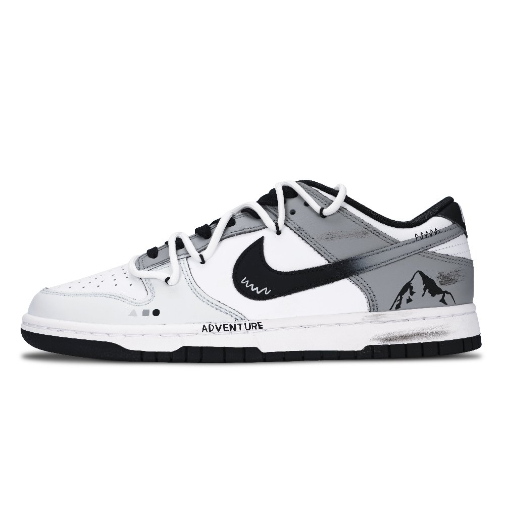 Nike Dunk Peaks Abrasion Resistant Low Top Skateboard Shoes Unisex Gray White