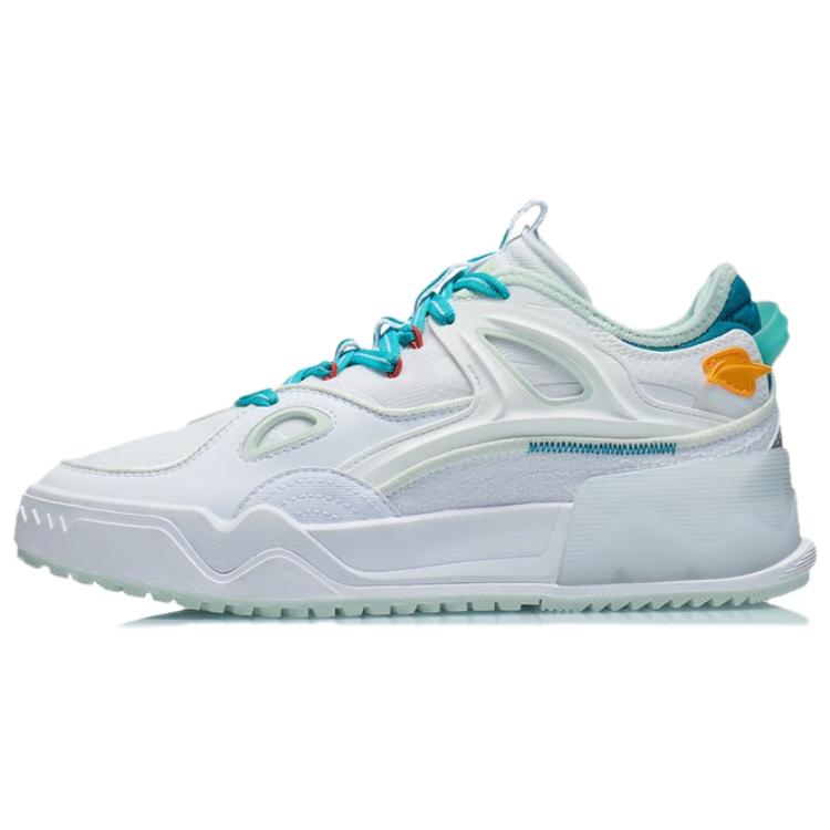 LiNing CF Twinkle Star Cushioning Lightweight Slip-Resistant Breathable Low-Top Skateboard Shoes Women's White Blue
