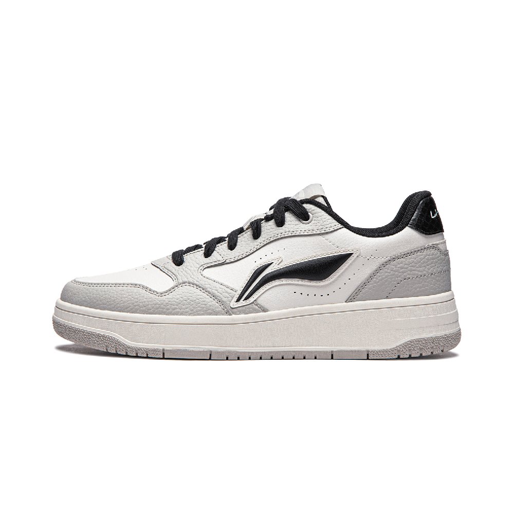 LiNing Tianji Soft Slip Resistant Cushioning Abrasion Resistant Low Top Skateboard Shoes Men's White Gray Black