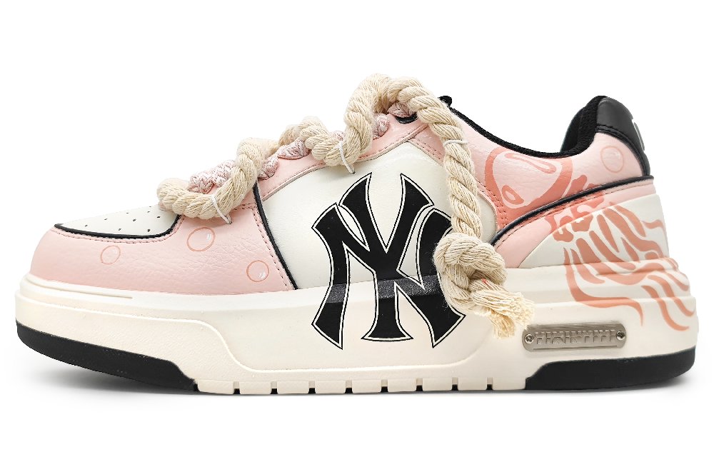 MLB Chunky Liner Anti-Slip And Wear-Resistant Height Increasing Low-Top Skateboard Shoes Unisex Pink