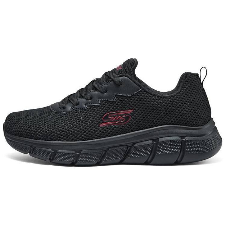 Skechers Cushioning And Breathable Low Top Running Shoes Men's Black