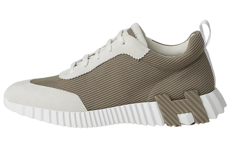 HERMES Bouncing Low Top Sports Casual Shoes Men's Elephant Gray