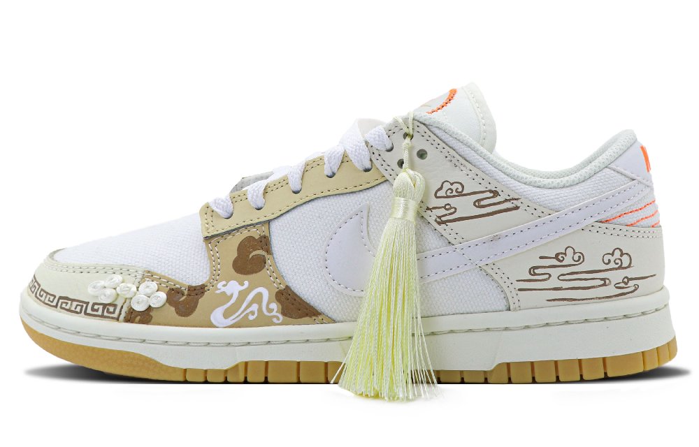 Nike Dunk Slip Resistant Cushioning Abrasion Resistant Low Top Skateboard Shoes Unisex Ecru