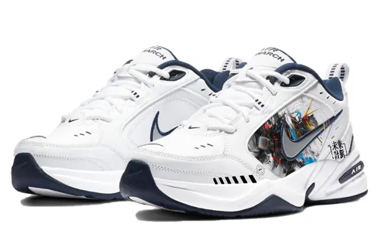 Nike Air Monarch 4 Anti Slip Wear Resistant Low Top Chunky Sneakers Unisex Blue White