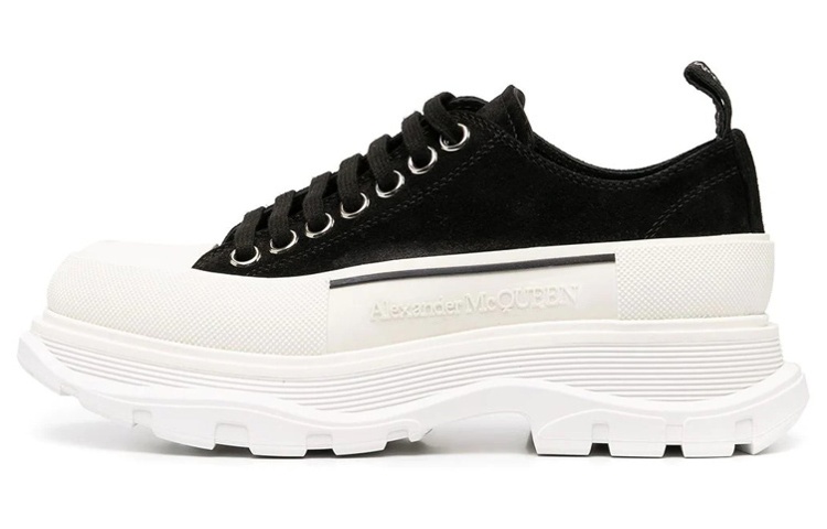 Alexander McQueen Tread Slick Lace Up Low 'Black White' Women's