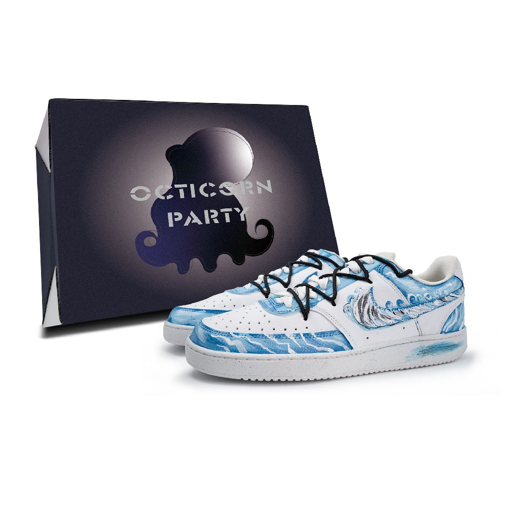 Nike Court Vision 1 Low Top Skateboard Shoes Unisex Blue