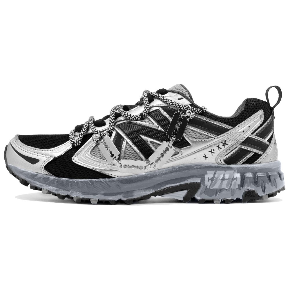 New Balance Abrasion Resistant Slip Resistant Low Top Casual Running Shoes Unisex Silver Black