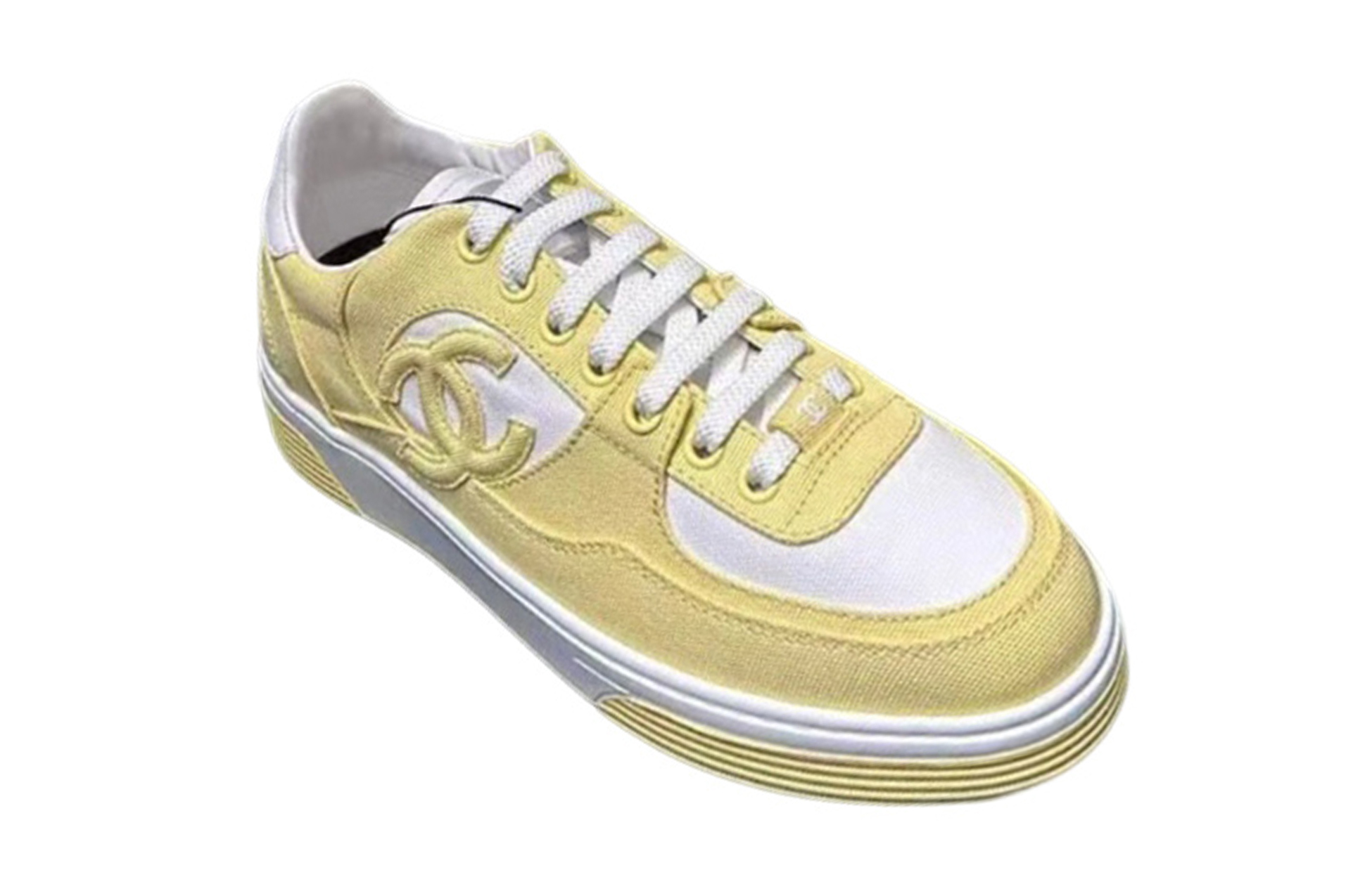 CHANEL Low top Skateboard Shoes Women's Yellow White