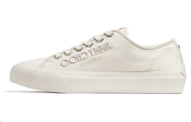 Jimmy Choo Latte Low Top Skateboard Shoes Men's Ecru
