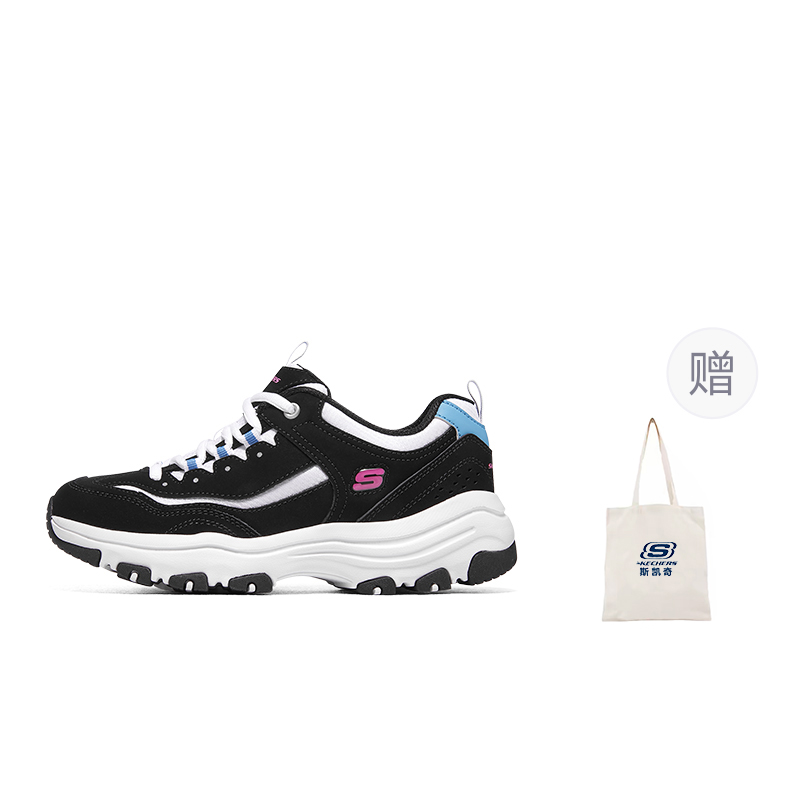 Skechers Толстоподошвенные кроссовки Low Top Черный/Белый Женские