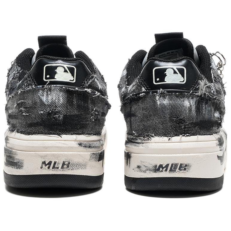 MLB Chunky Liner Denim Tribe Anti-Slip Wear-Resistant Low-Top Skateboard Shoes Unisex White