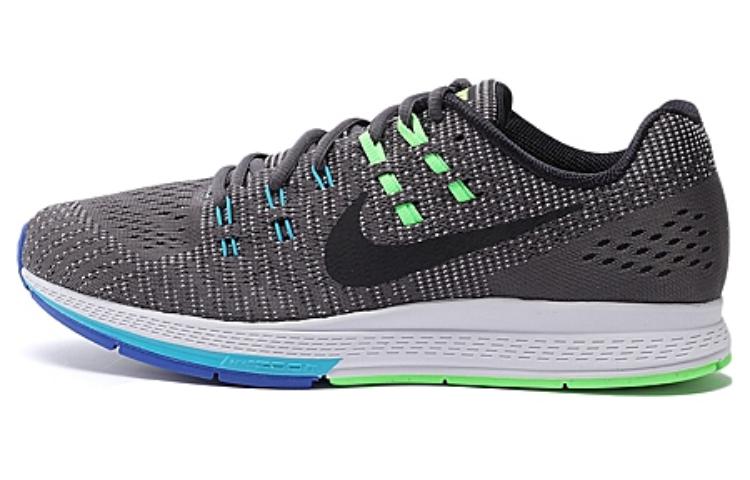 Nike Zoom Structure 19 Cushioning, Wear Resistant Low Top Running Shoes Men's Black Green