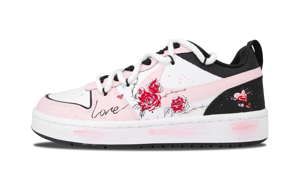 Nike Court Borough 2 Romantic Rose Non-slip Lightweight Low-Top Skateboard Shoes GS Pink