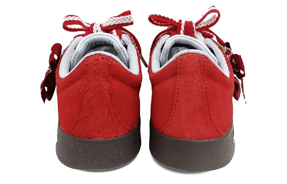 Adidas Neo Vl Court Classic Breathable Moisture Wicking Low Top Skateboard Shoes Unisex Red