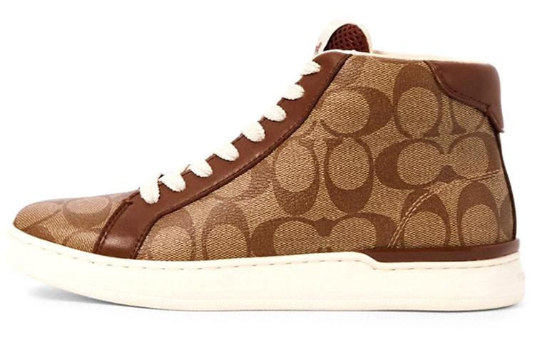 COACH Mid-Top Stylish Skateboarding Shoes Men's Brown