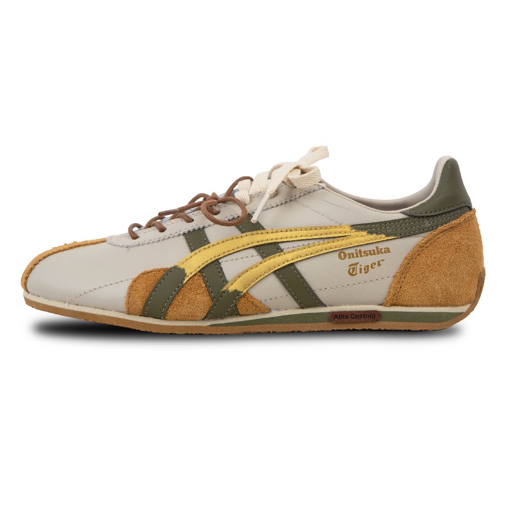 Onitsuka Tiger Runspark Non-slip Lightweight Low-Top Running Shoes Unisex Beige Brown Color