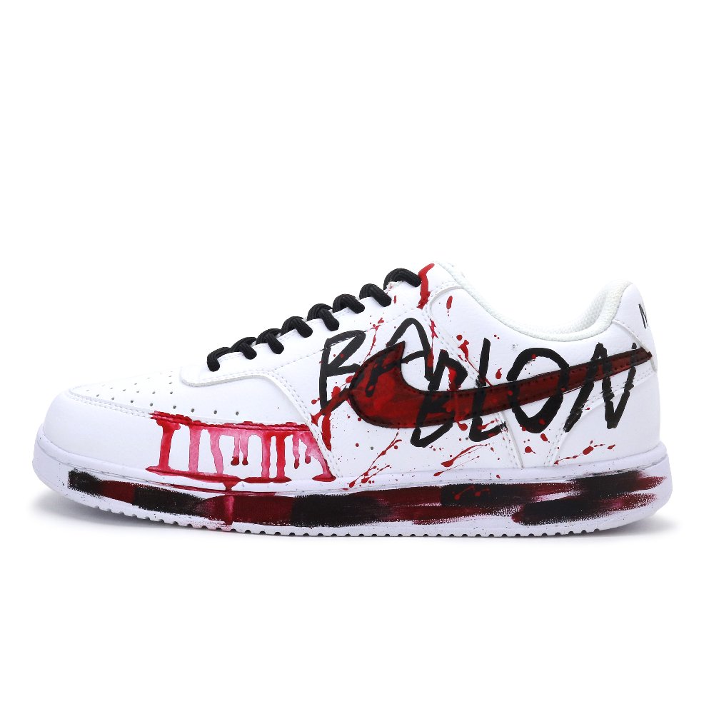 Nike Court Vision 1 Greymon Low Top Skateboard Shoes Men's Black White
