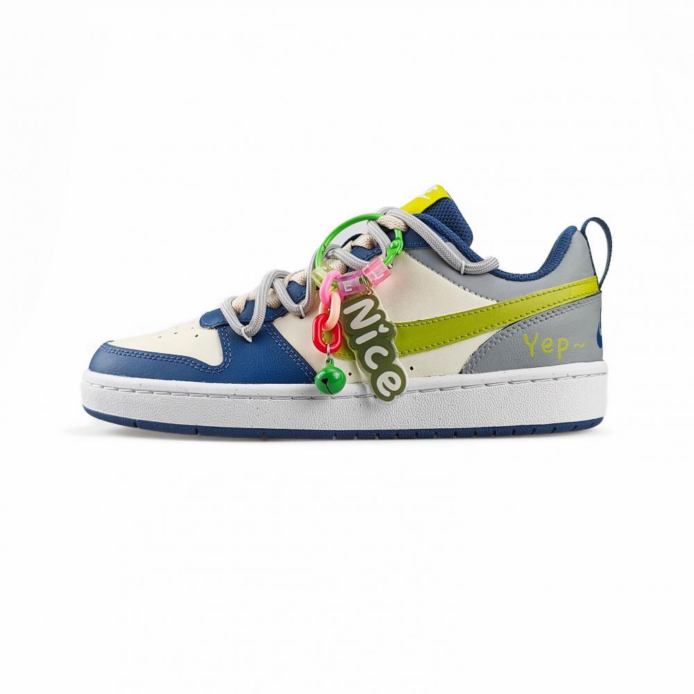 Nike Court Borough Low 2 Anti Slip And Wear Resistant Lightweight Low Top Skateboard Shoes GS Turquoise
