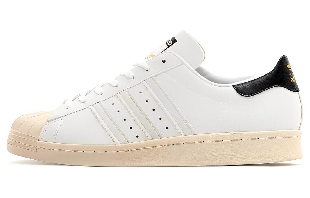 Atmos x Adidas Originals Superstar 80s Anti-Slip Wear-Resistant Low-Top Skateboard Shoes Unisex White Black