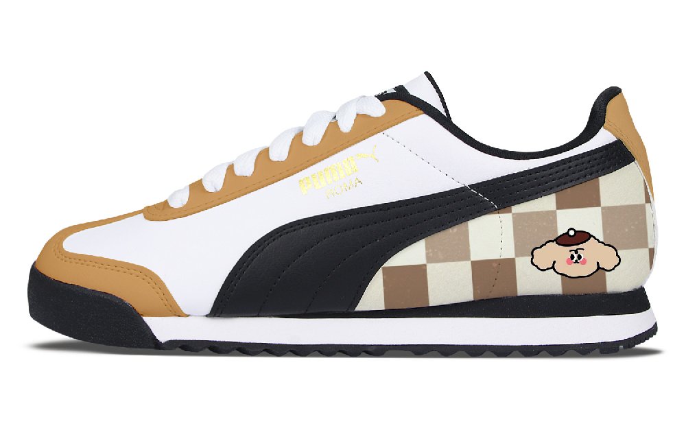 PUMA Roma Maillard Puppy Cushioned Slip-Resistant Lightweight Low-Top Vintage Low-Top Training Shoes Unisex White
