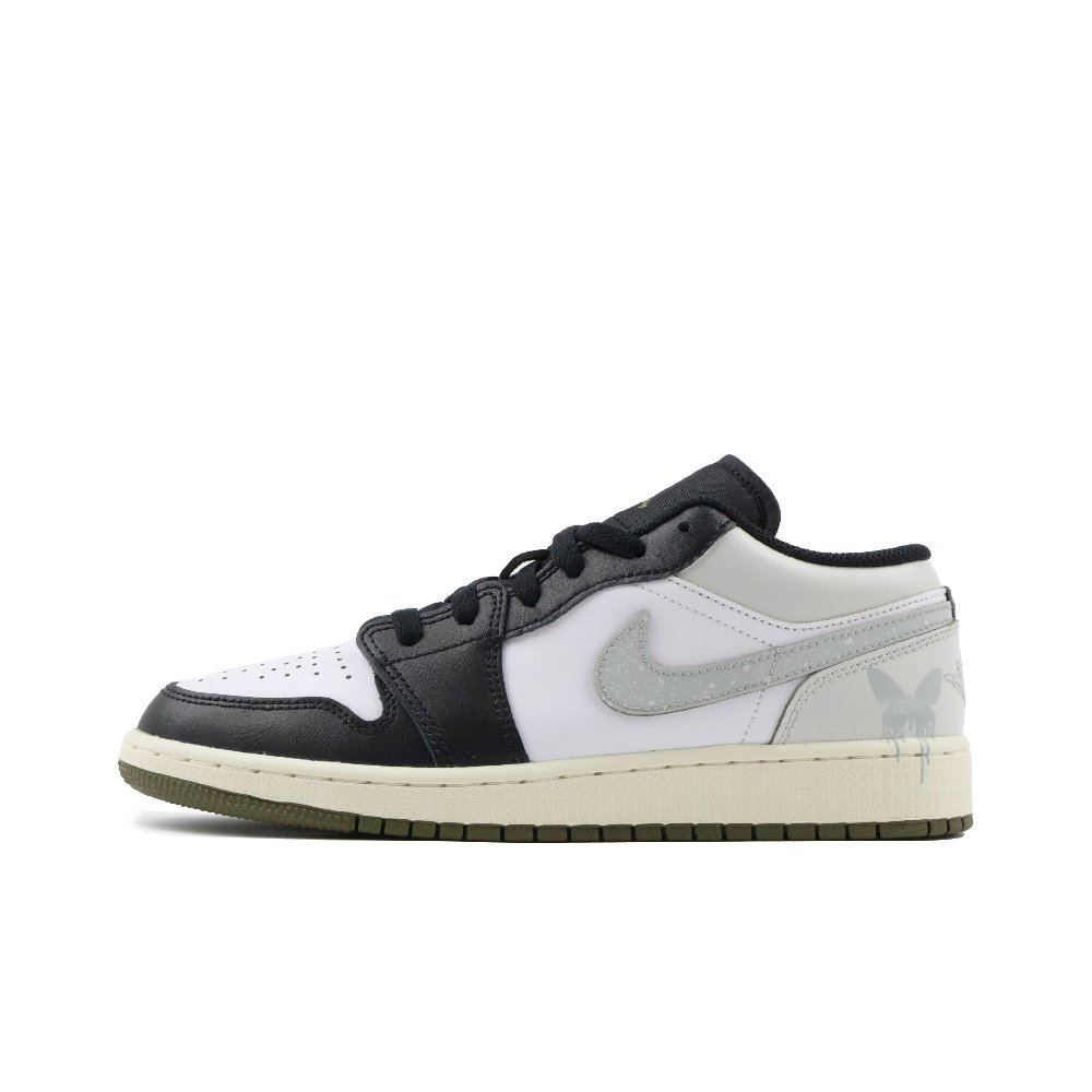 Jordan Air Jordan 1 Abrasion Resistant Support Low Top Vintage Basketball Shoes Unisex Gray